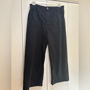 Black Wide-Leg High Waisted Pants by Maeve size 33